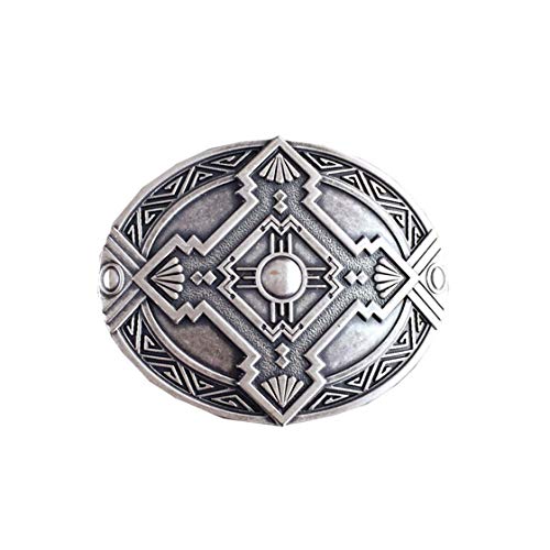 Jean's Friend New Vintage Silver Plated Oval Cross Celtic Knot Southwest Belt Buckle Gürtelschnallen von Jean's Friend