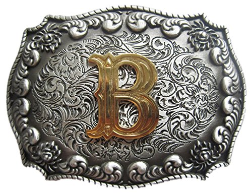 Jean's Friend US Stock Initial Letter B Cowboy Cowgirl Western Belt Buckle Gürtelschnallen von Jean's Friend