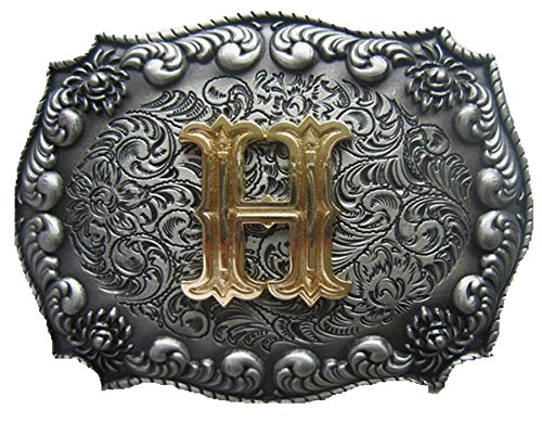 Jean's Friend US Stock Initial Letter H Cowboy Cowgirl Western Belt Buckle Gürtelschnallen von JEAN'S FRIEND