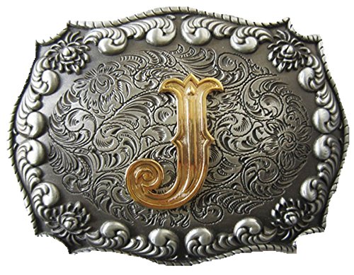 Jean's Friend US Stock Initial Letter J Cowboy Cowgirl Western Belt Buckle Gürtelschnallen von JEAN'S FRIEND