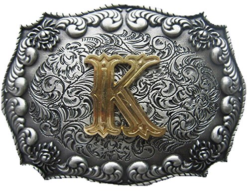 Jean's Friend US Stock Initial Letter K Cowboy Cowgirl Western Belt Buckle Gürtelschnallen von Jean's Friend