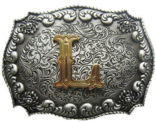 Jean's Friend US Stock Initial Letter L Cowboy Cowgirl Western Belt Buckle Gürtelschnallen von JEAN'S FRIEND