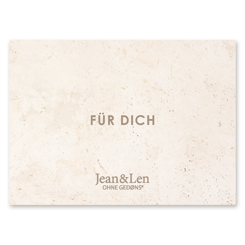 Geschenkgutschein Konfetti, Betrag wählbar zwischen 5 und 100 Euro, einlösbar online oder in unserem Flagshipstore, mit unserem Gutschein liegst Du immer richtig von Jean&Len