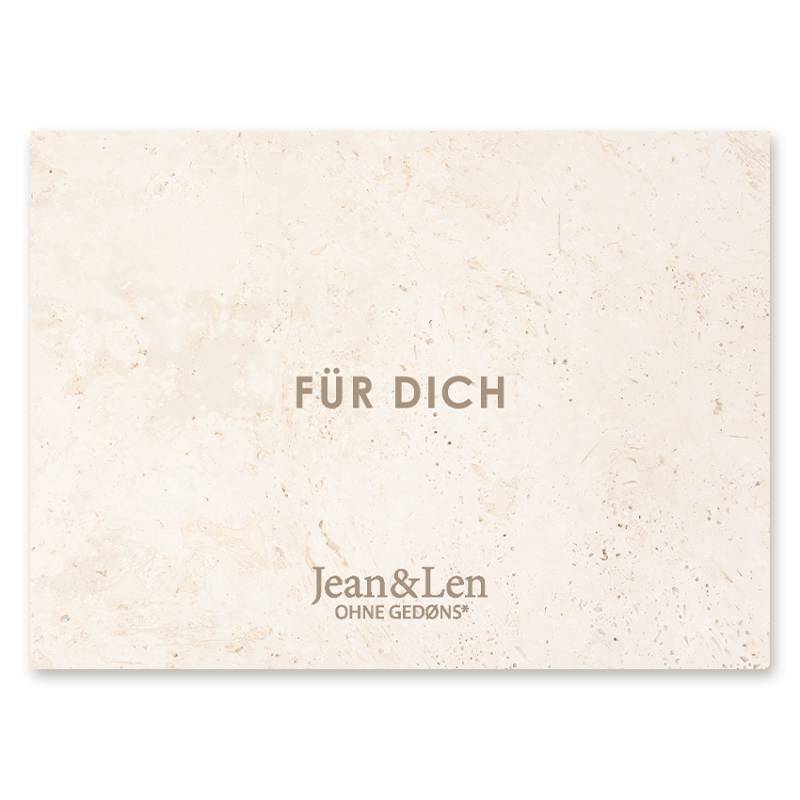 Geschenkgutschein Konfetti, Betrag wählbar zwischen 5 und 100 Euro, einlösbar online oder in unserem Flagshipstore, mit unserem Gutschein liegst Du immer richtig von Jean&Len
