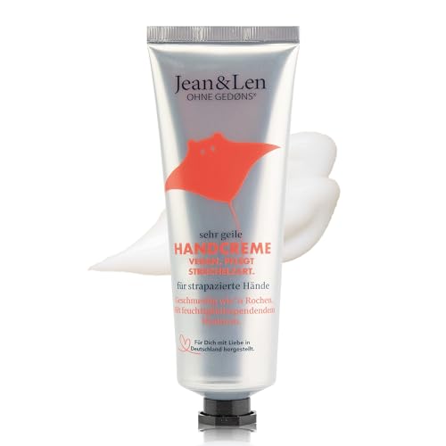 Jean & Len Handcreme Pflege für trockene Hände die vegane Pflegeformel verwöhnt Ihre Hände, neutral, 1x 75ml von Jean & Len