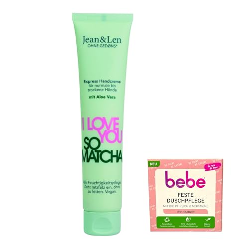 Jean&Len Handcreme I love you so matcha, 75 ml + 1x Bebe feste Duschpflege von Jean & Len
