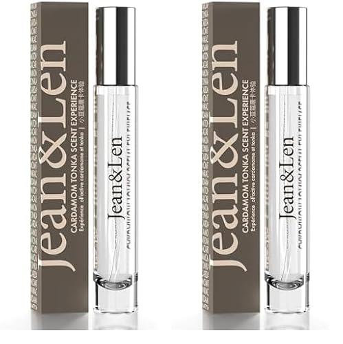 Jean & Len Scent Experience Cardamom & Tonka, Eau de Toilette mit Kardamom & Tonka Duft, praktisches mini parfum, ideal für unterwegs, hochwertiger Glas Flacon, 10 ml (Packung mit 2) von Jean & Len