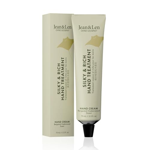 Jean & Len Silky & Rich Hand Treatment Bergamot & Cedarwood, 100% recyclebare Alutube (ohne Deckel), reichhaltige Handcreme, sorgt für weiche Hände, ohne Parabene & Silikone, vegan, 75 ml von Jean & Len