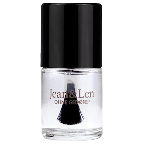 Jean & Len plant-based nail polish Transparent Star (207), schnelltrocknende Textur, durchsichtige Formel, pflanzenbasierter & veganer Nagellack, mit breitem Pinsel, ohne Silikone & Parabene, 12 ml von Jean & Len