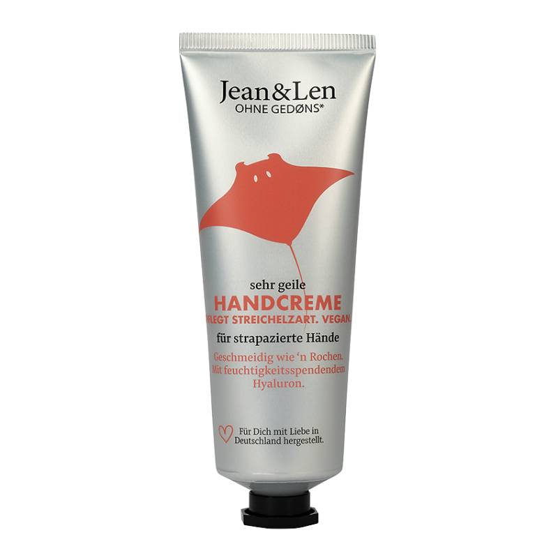 Sehr geile Handcreme ohne Gedøns* vegane Pflegeformel geschmeidig wie ein Rochen, ohne Konservierungsstoffe von Jean&Len