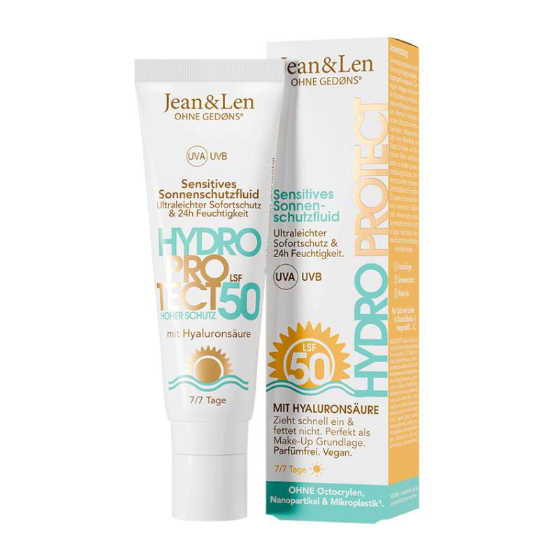 Sonnenschutz fürs Gesicht: Sensitives Sonnenschutzfluid Hydro LSF 50 | Jean&Len von Jean&Len