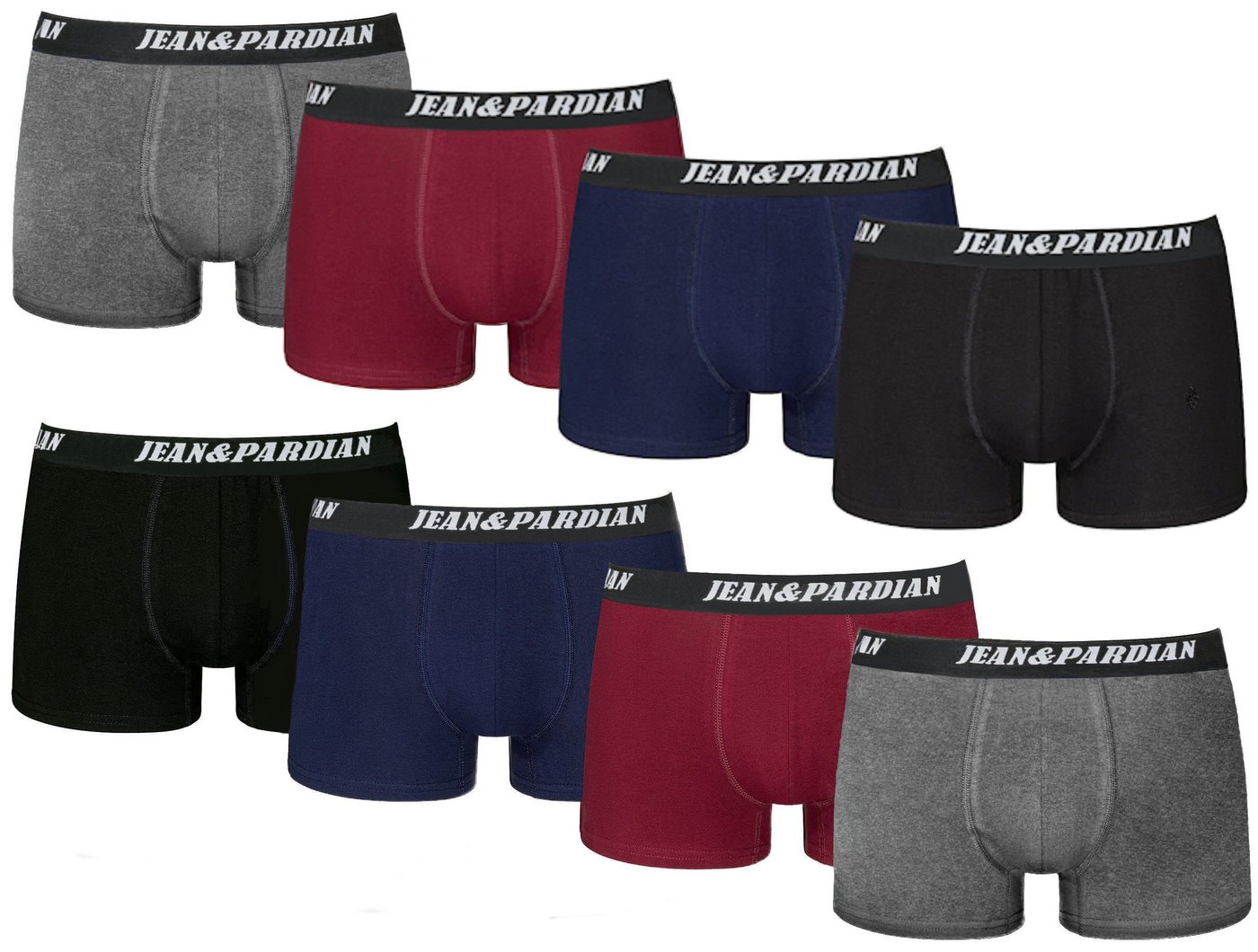 Jean&Pardian Boxershorts Jean&Pardian Retro Boxershorts 8er Pack für Herren aus 95% Baumwolle (8er Pack) von Jean&Pardian