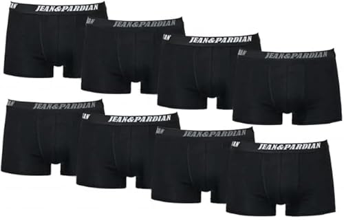 Jean&Pardian Retro Boxershorts 8er & 12er Pack - Bequeme & atmungsaktive Unterwäsche für Herren aus 95% Baumwolle | für jeden Anlass (Schwarz XL) von Jean&Pardian