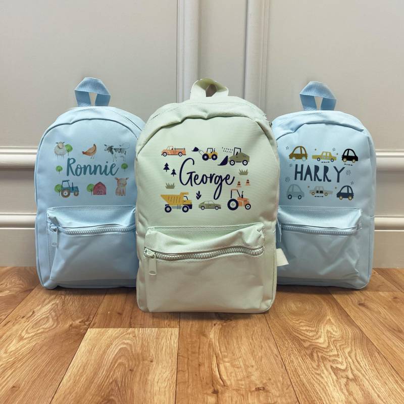 Jungen Rucksack - Kinder Schultasche Personalisierter Kinderwagentaschen Zurück Zur Schule Kindertaschen Autotasche Rucksäcke von JeanAndMoon
