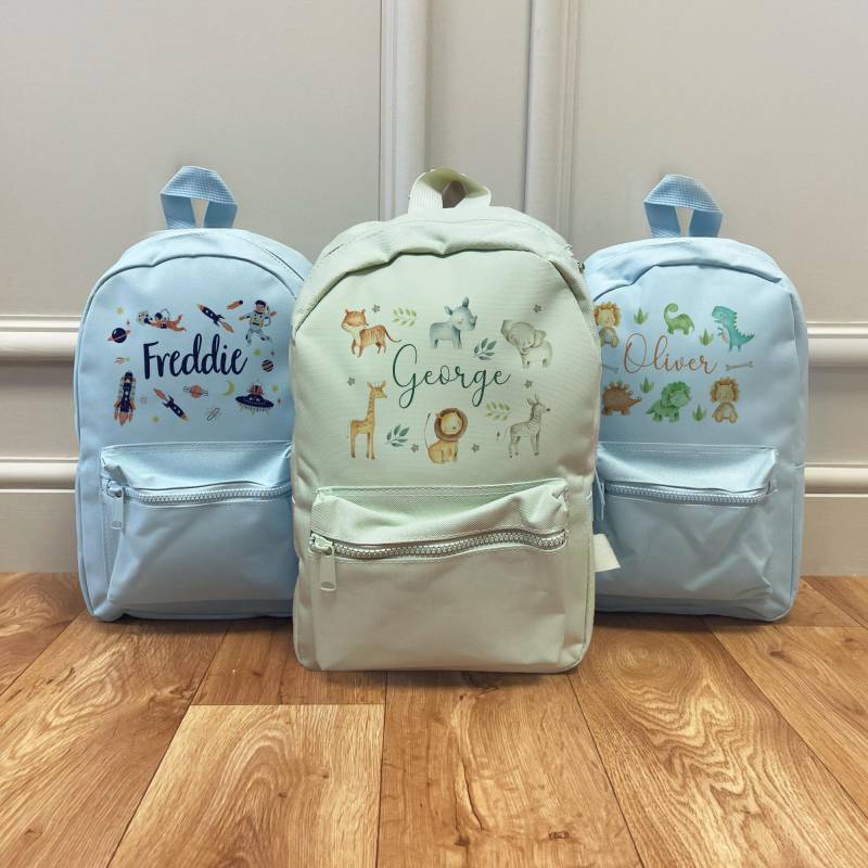 Jungen Rucksack - Kinder Schultasche Personalisierter Kinderwagentaschen Zurück Zur Schule Kindertaschen Dschungel Tasche Rucksäcke von JeanAndMoon