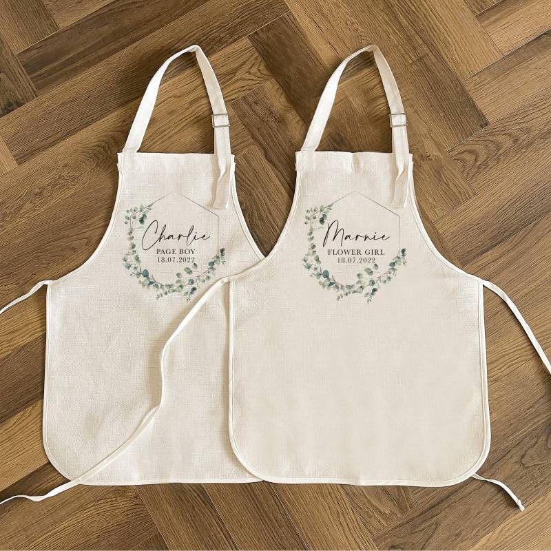 Personalisierte Blumenmädchen Schürze - Page Boy Hochzeitsgeschenke Geschenke Eukalyptus Hochzeit von JeanAndMoon