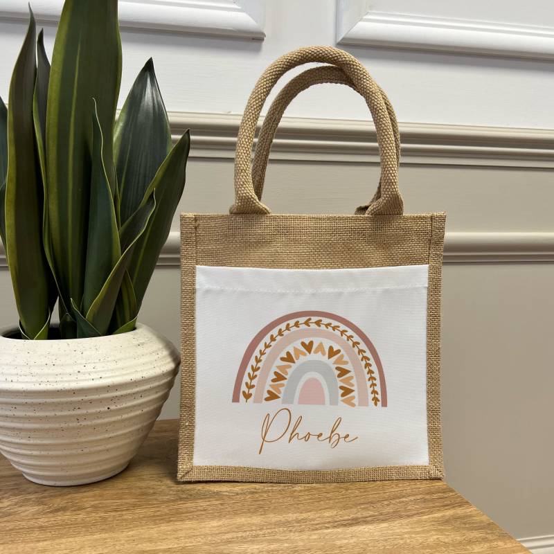 Personalisierte Regenbogen Jute Tasche - Lunch Bag Für Frauen Lehrer Geschenk Muttertagsgeschenke Taschen von JeanAndMoon