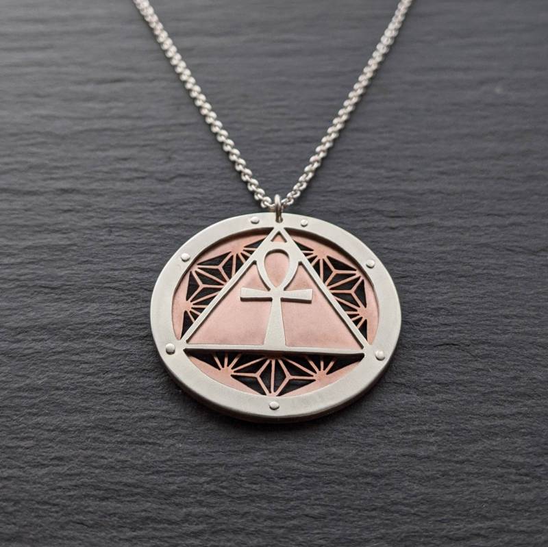 Handgeschnittener Asanoha Anhänger Mit Dreilagigem Silber Und Kupfer - Sacred Geometry Schmuck Handgeschnittener Asanoha Anhänger Mit Dreilagigem Silber Und Kupfer - Sacred Geometry Schmuck von JeanBurgersJewellery