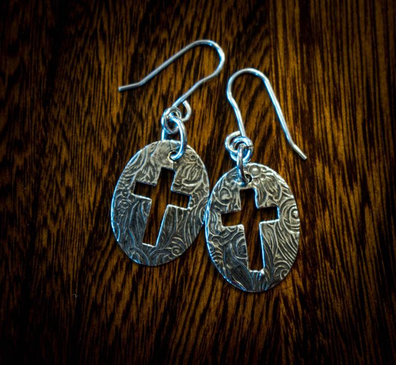 sterling Silber Kreuz Ohrringe sterling Silber Kreuz Ohrringe von JeanMegahanArt