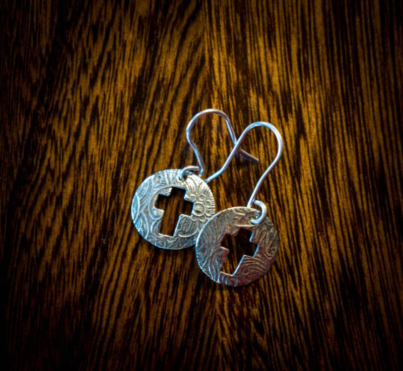 sterling Silber Kreuz Ohrringe sterling Silber Kreuz Ohrringe von JeanMegahanArt