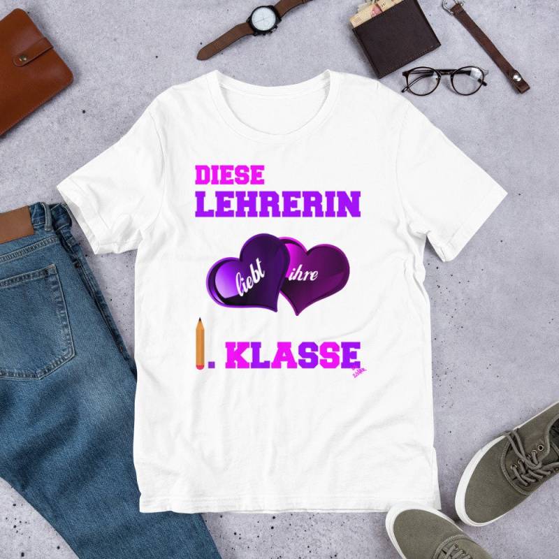 Diese Lehrerin Liebt Ihre 1. Klasse Short-Sleeve Unisex T-Shirt von JeanOlivierDesigns