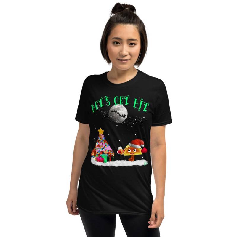 Pizza Shirt Tree Funny Christmas Lights Beer Lets Get Lit Taco Short-Sleeve Unisex T-Shirt von JeanOlivierDesigns