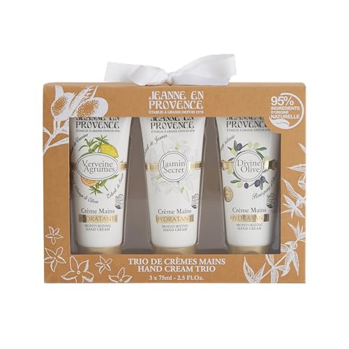 Jeanne en Provence - Set – Cremes Hände x 3 – Eisenkraut Zitrusfrüchte – Jasmin Secret – göttliche Oliven – hergestellt in Frankreich Jeanne en Provence - Set – Cremes Hände x 3 – Eisenkraut Zitrusfrüchte – Jasmin Secret – göttliche Oliven – hergestellt in Frankreich von Jeanne En Provence