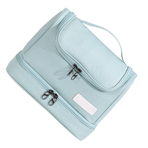 Kosmetik-Aufbewahrungstasche, Reise-Make-up-Tasche aus Polyester mit Tragbarem Griff, Reißverschluss und Mehreren Fächern für zu Hause von Jeanoko