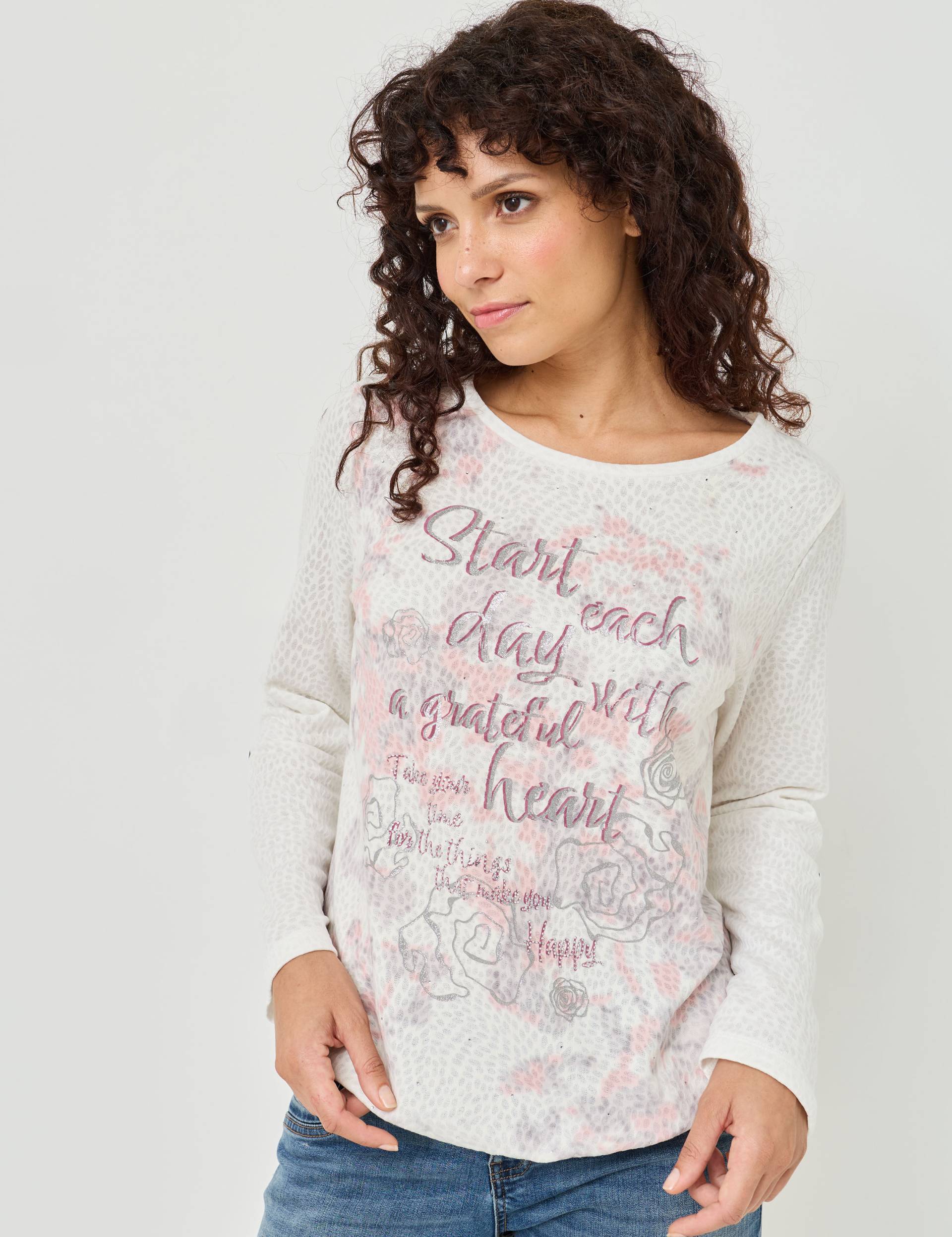 Ausbrenner T-Shirt mit Front-Print von Jeans Fritz