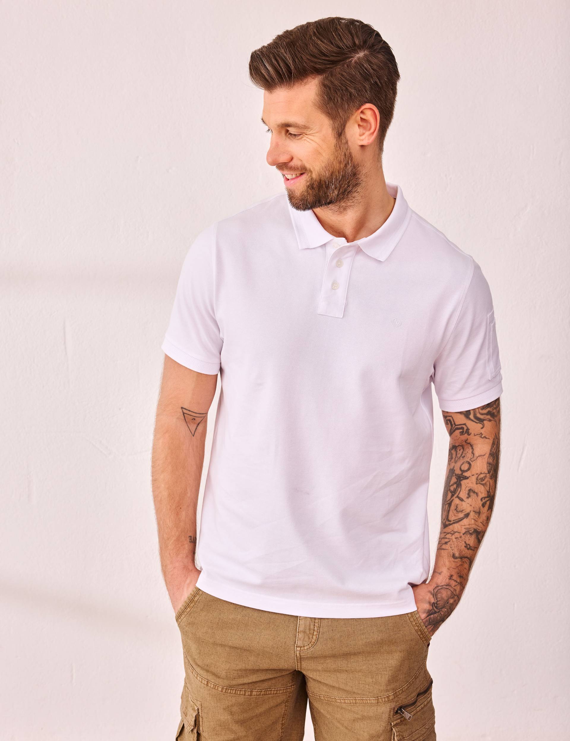 Basic Polo-Shirt aus Baumwoll-Piqué von Jeans Fritz