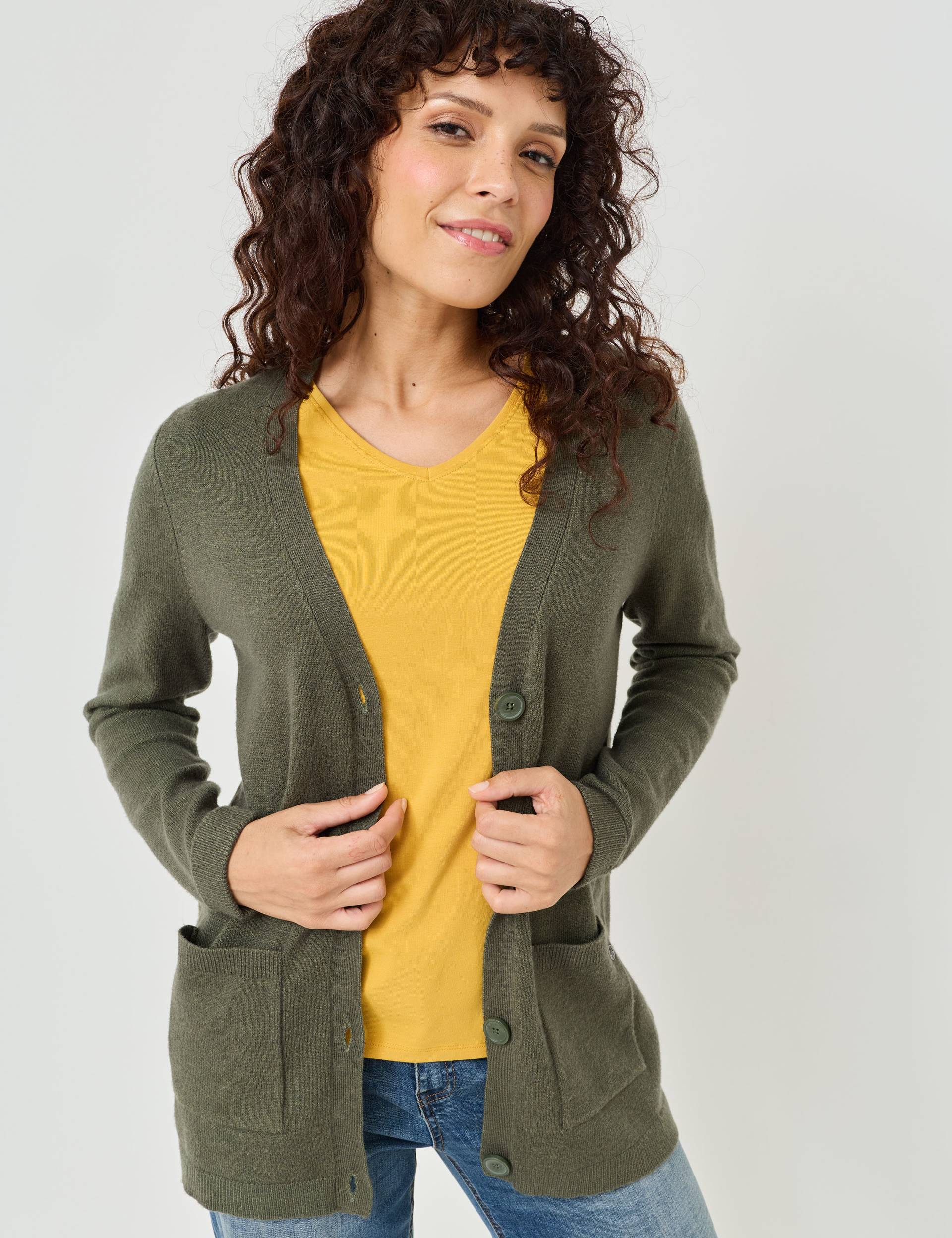 Basic Strickjacke mit Knopfleiste von Jeans Fritz