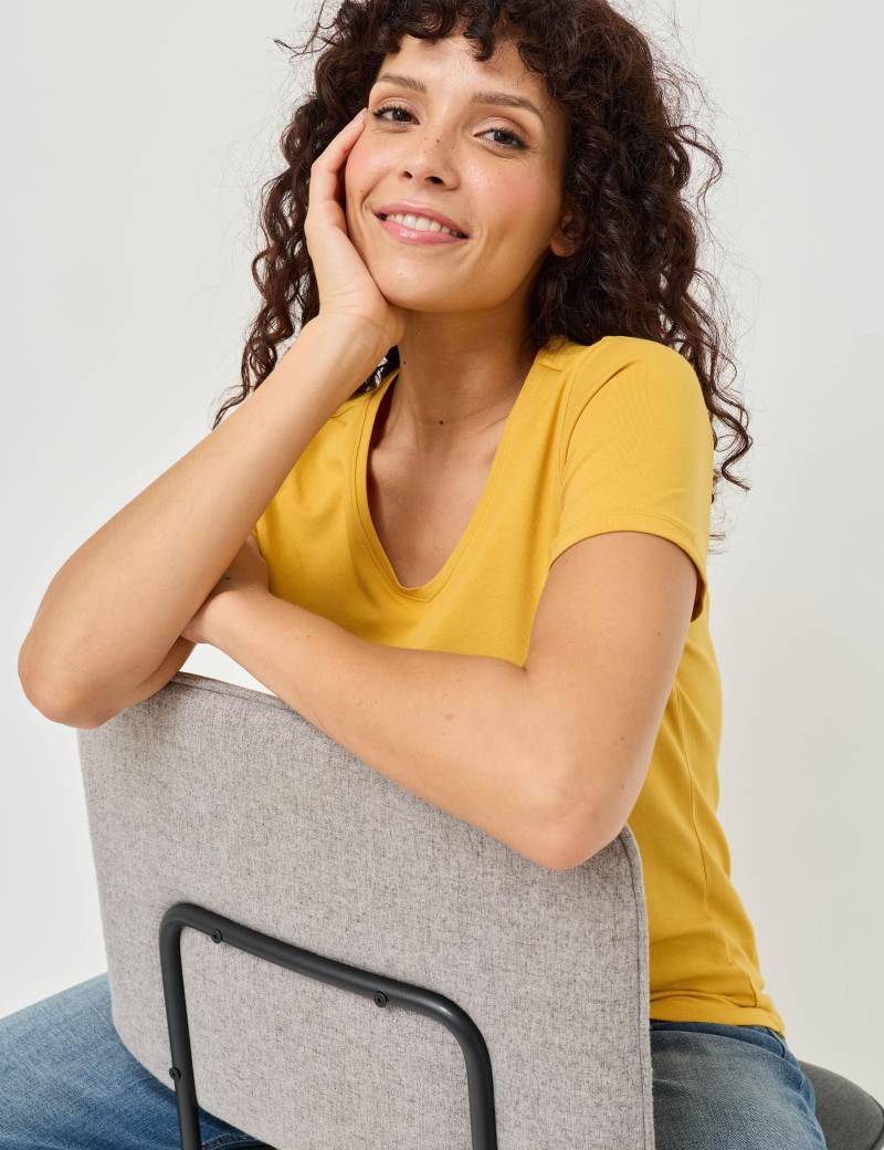 Basic T-Shirt Sandy, V-Ausschnitt von Jeans Fritz