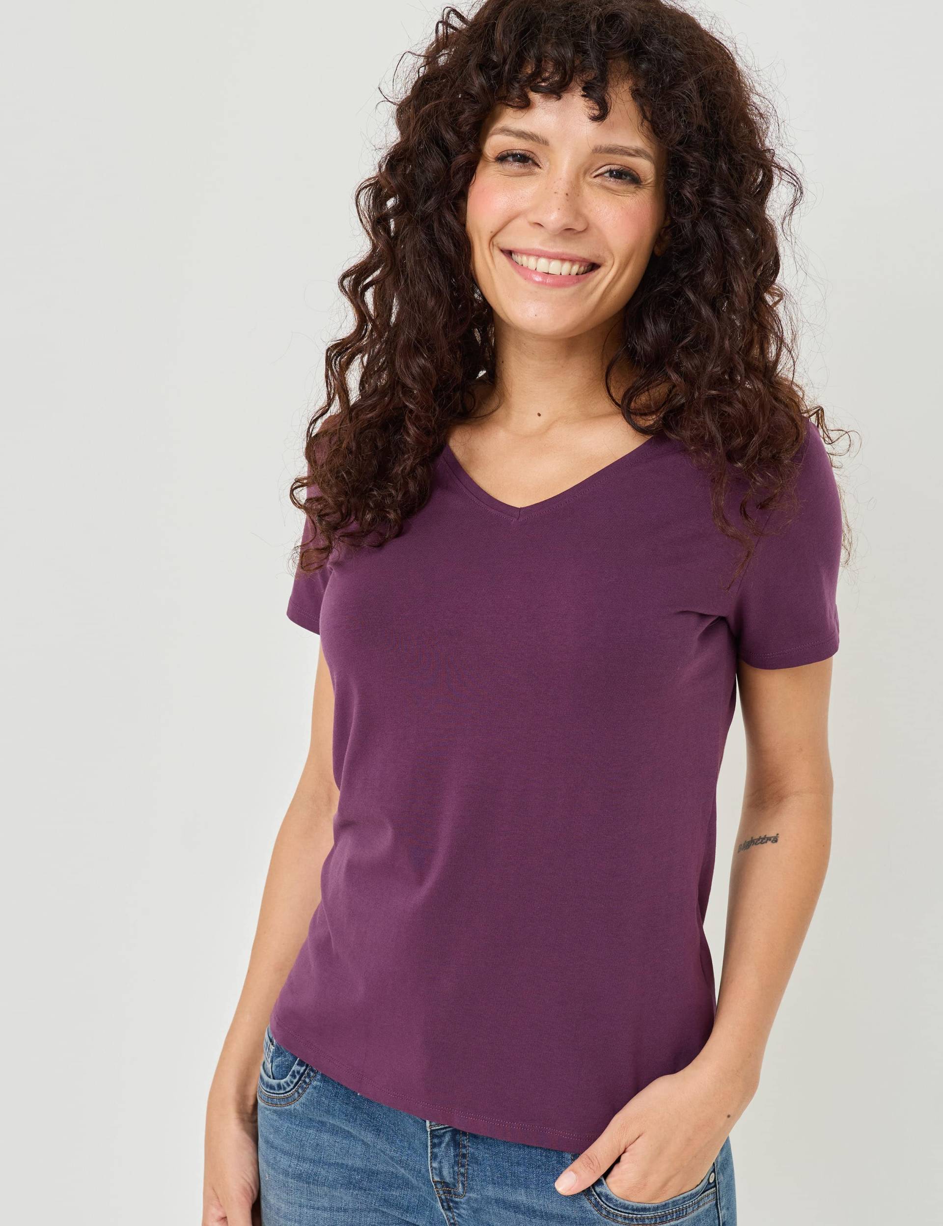Basic T-Shirt Sandy, V-Ausschnitt von Jeans Fritz