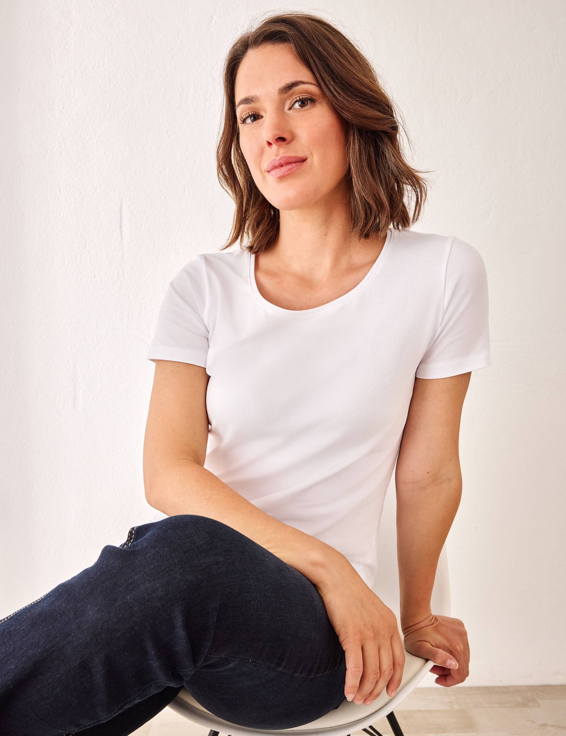 Basic T-Shirt Baumwolle Modell LEA von Jeans Fritz