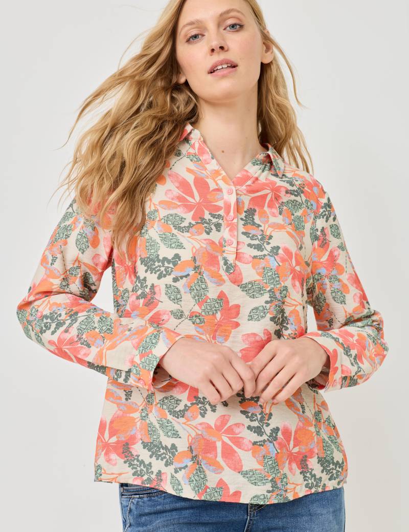 Bedruckte Schlupfbluse mit Kragen von Jeans Fritz