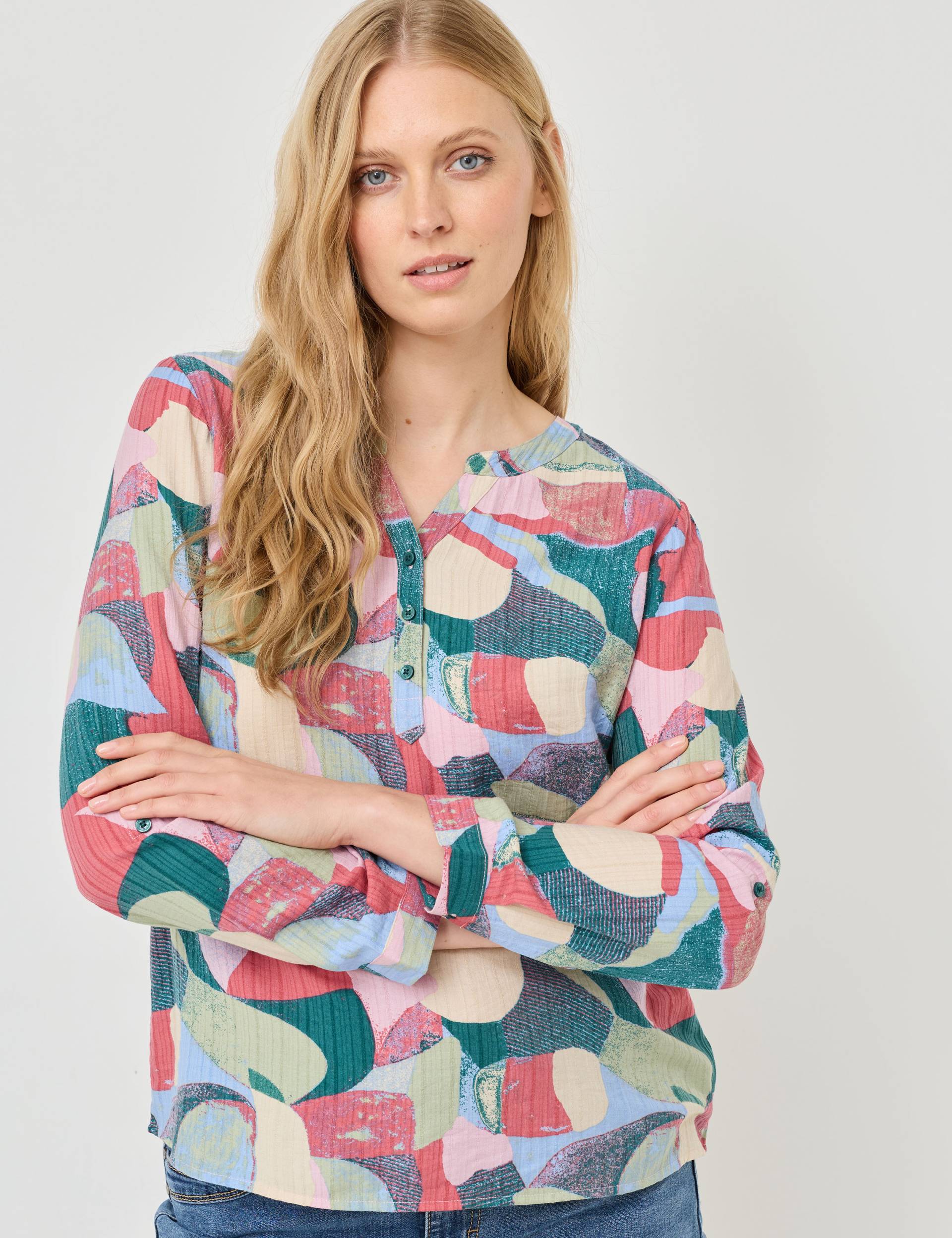 Gemusterte Viskose-Bluse von Jeans Fritz