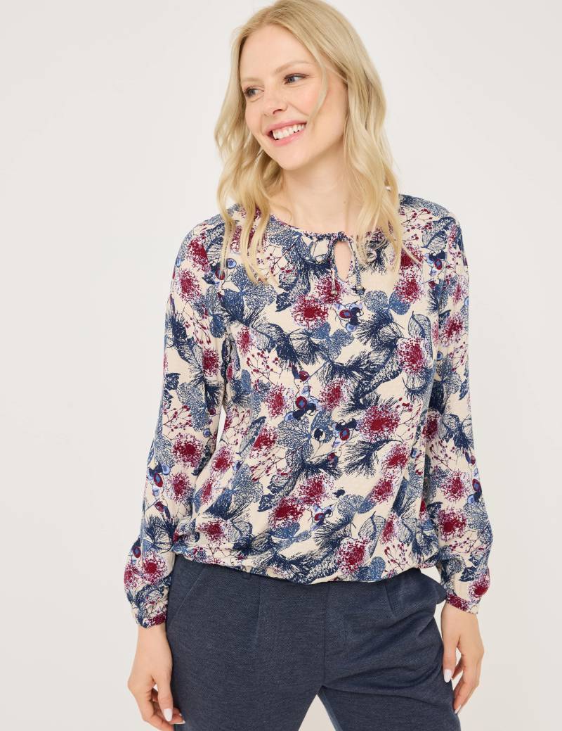 Gemusterte Bluse m. Elastiksaum Gemusterte Bluse m. Elastiksaum von Jeans Fritz