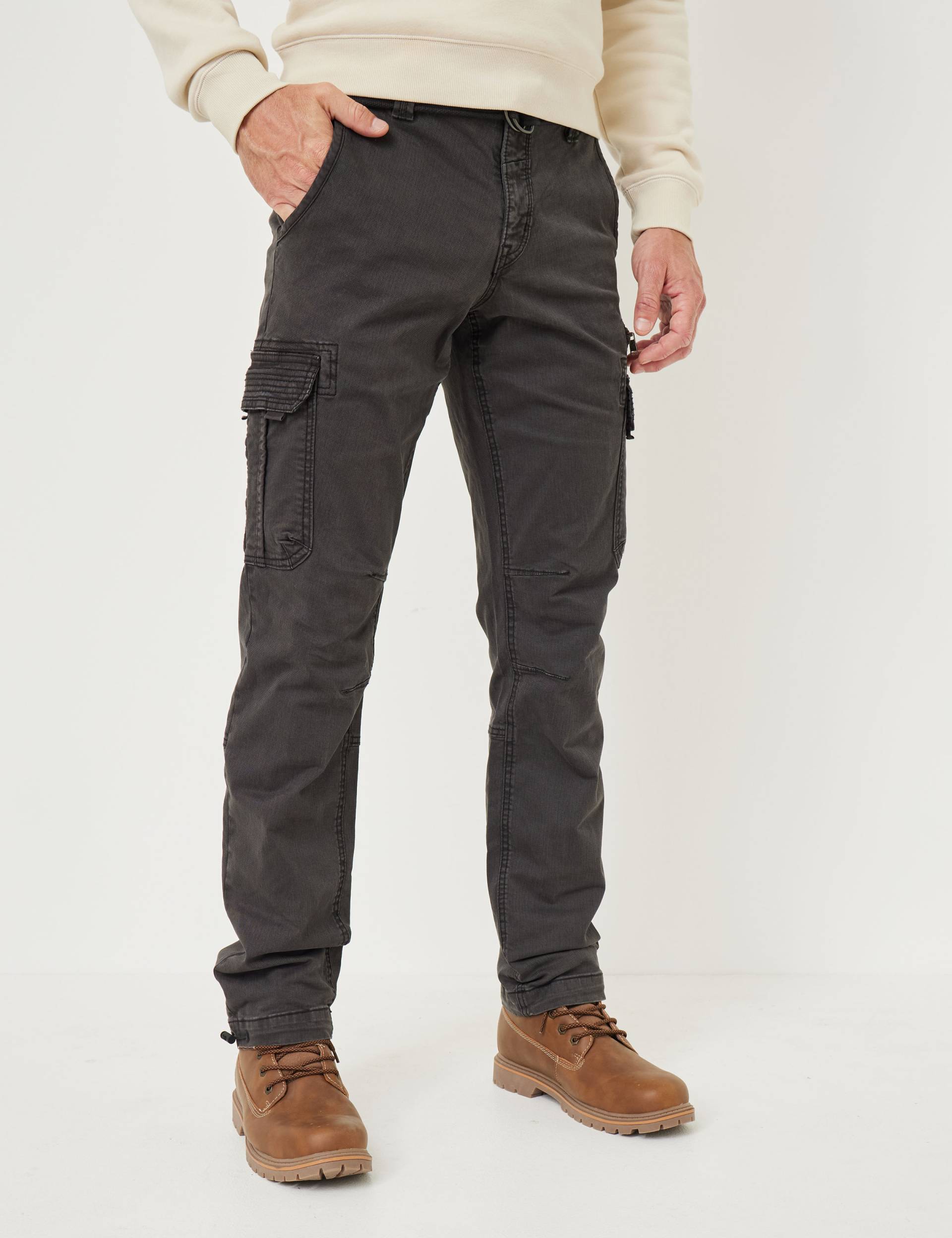 Cargohose mit Minikaro & Gürtel von Jeans Fritz