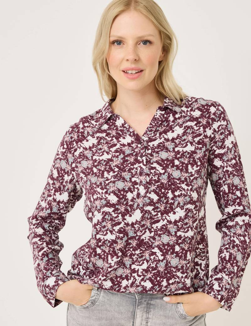 Gemusterte Bluse mit Hemdkragen von Jeans Fritz