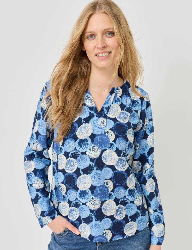 Gemusterte Bluse mit V-Ausschnitt von Jeans Fritz