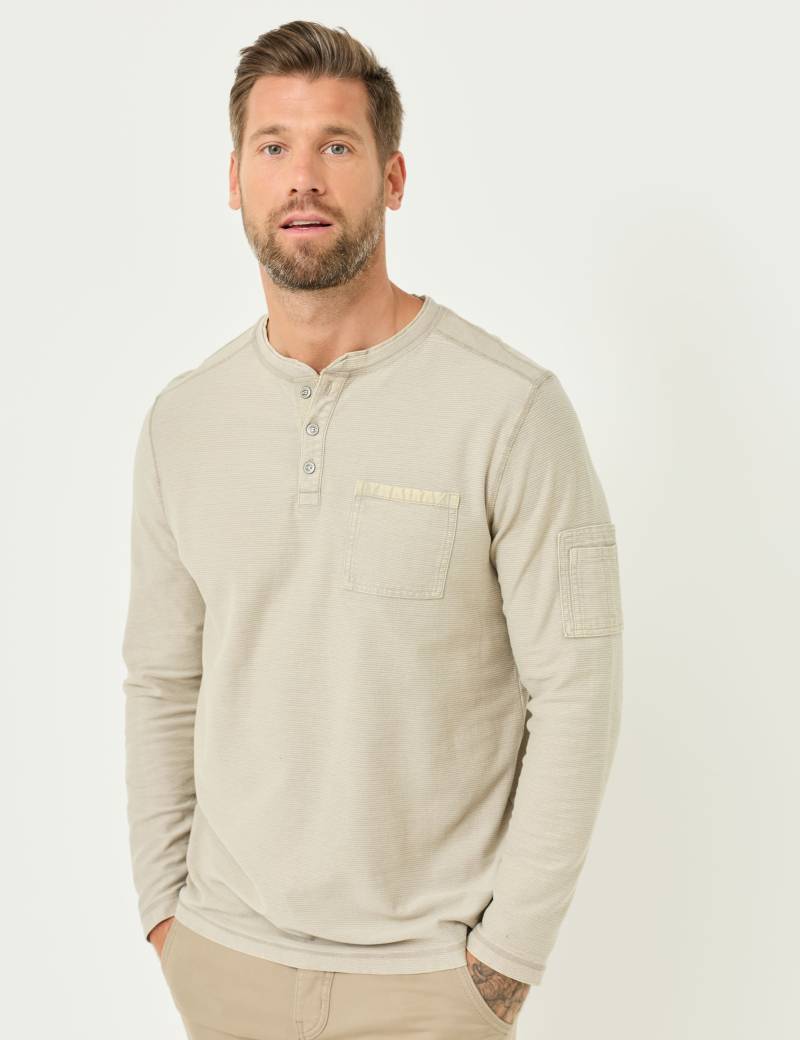 Henley-Shirt mit Struktur+Waschung von Jeans Fritz