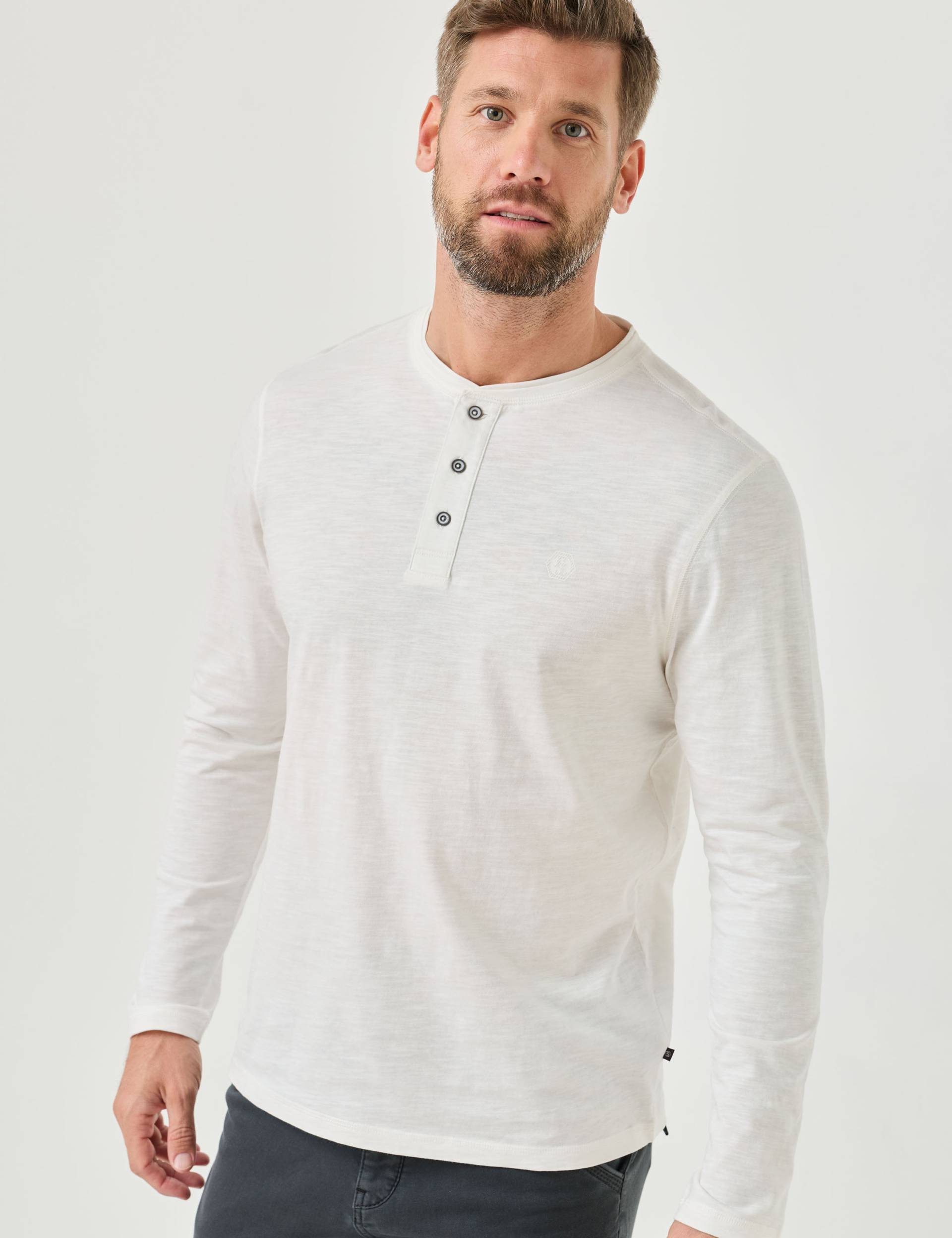 Henley Shirt, Flammgarn-Optik von Jeans Fritz