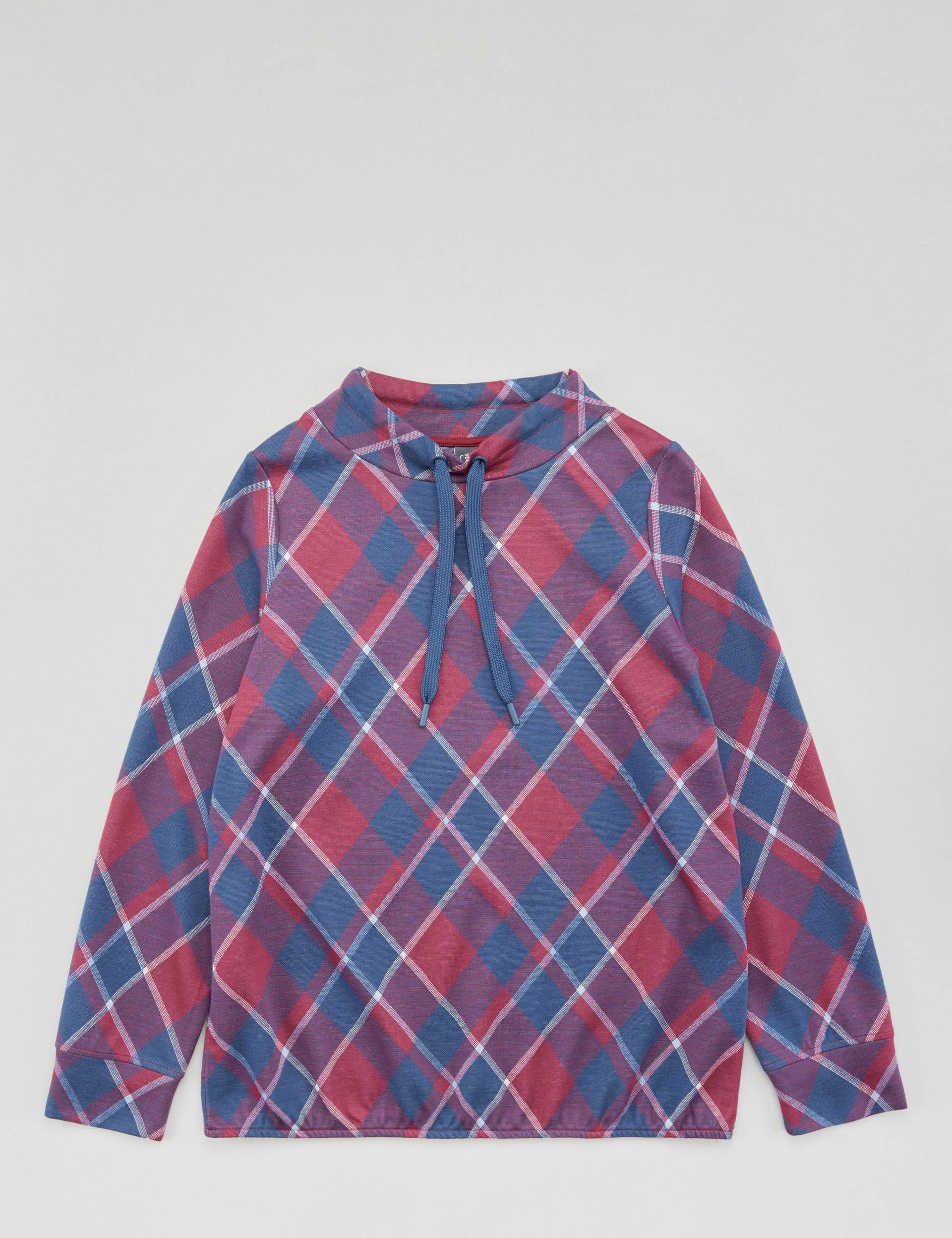 Karo-Sweatshirt mit Kordel von Jeans Fritz