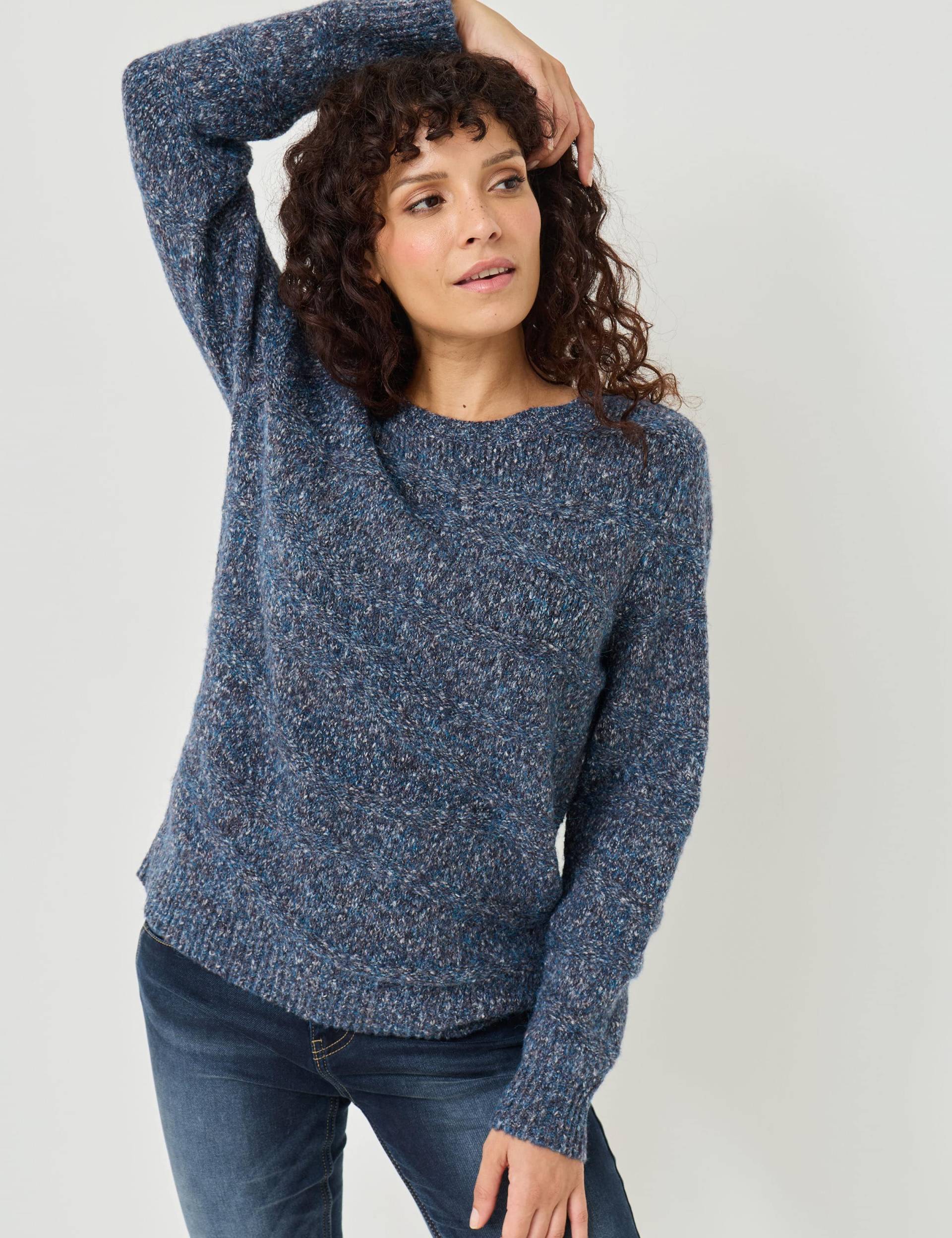 Kuschel-Pullover, Streifenstruktur von Jeans Fritz