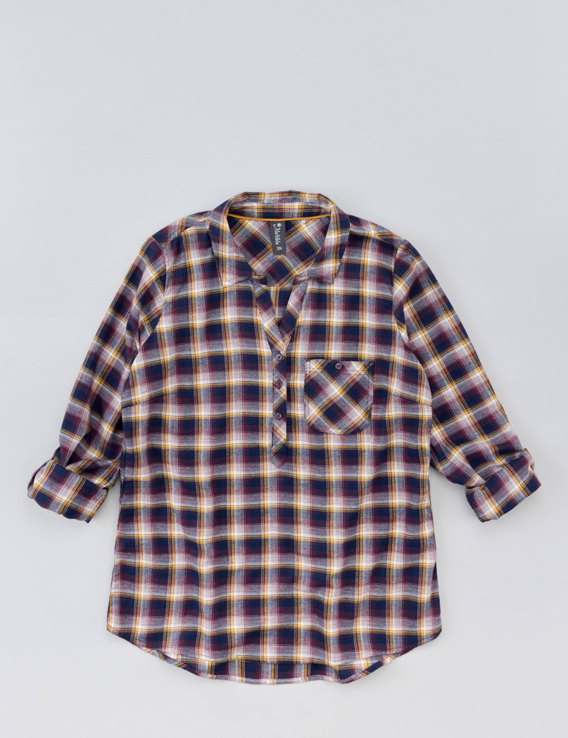 Karo Schlupfbluse aus Flanell von Jeans Fritz