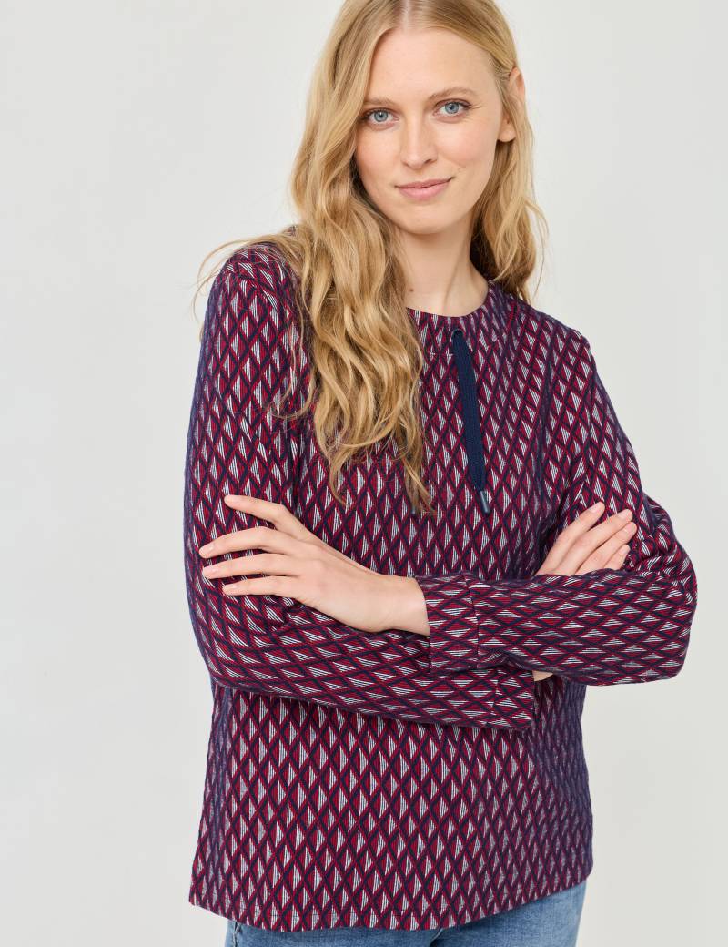 Stehkragen-Shirt mit Muster von Jeans Fritz