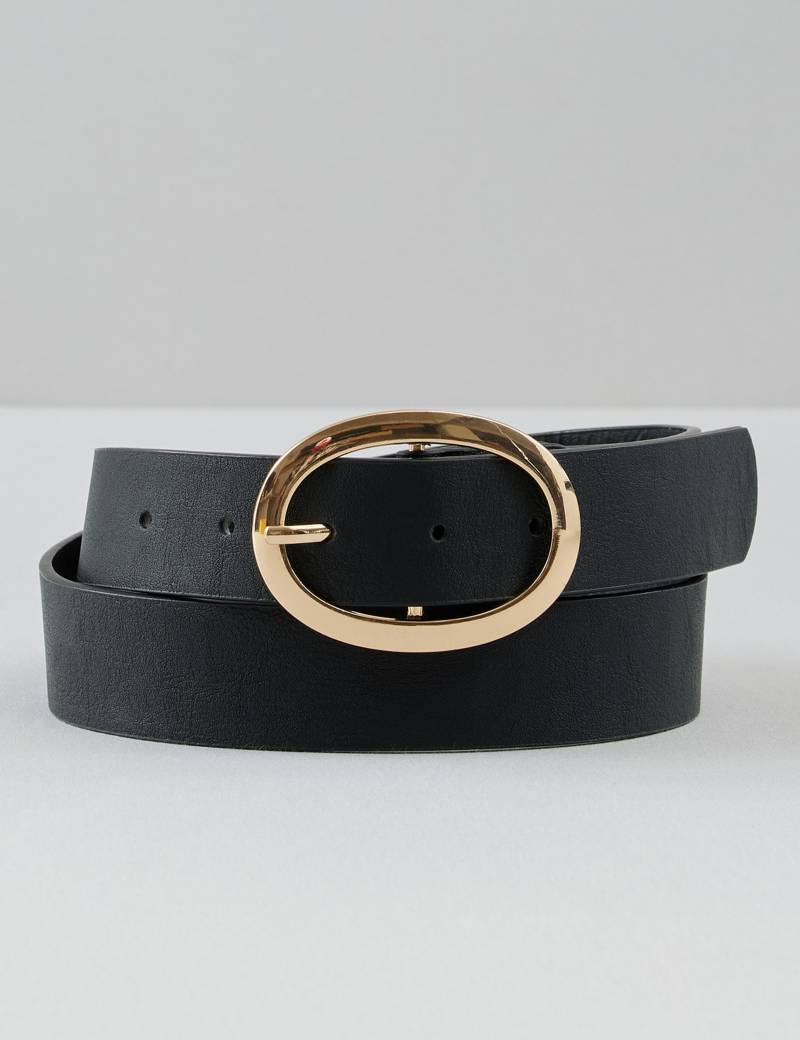 Lederoptik-Gürtel, goldene Schließe von Jeans Fritz