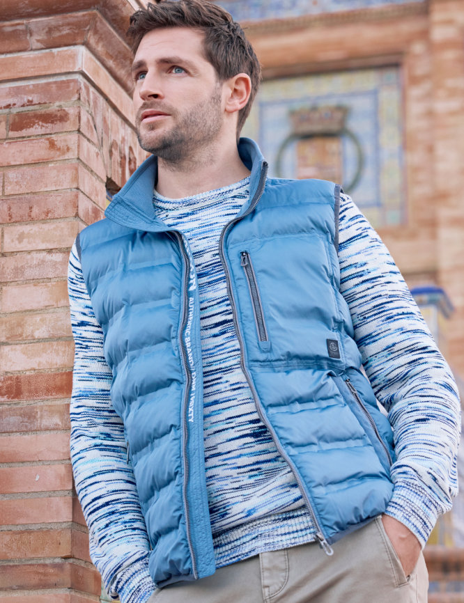 Leichte Steppweste im Materialmix Leichte Steppweste im Materialmix von Jeans Fritz