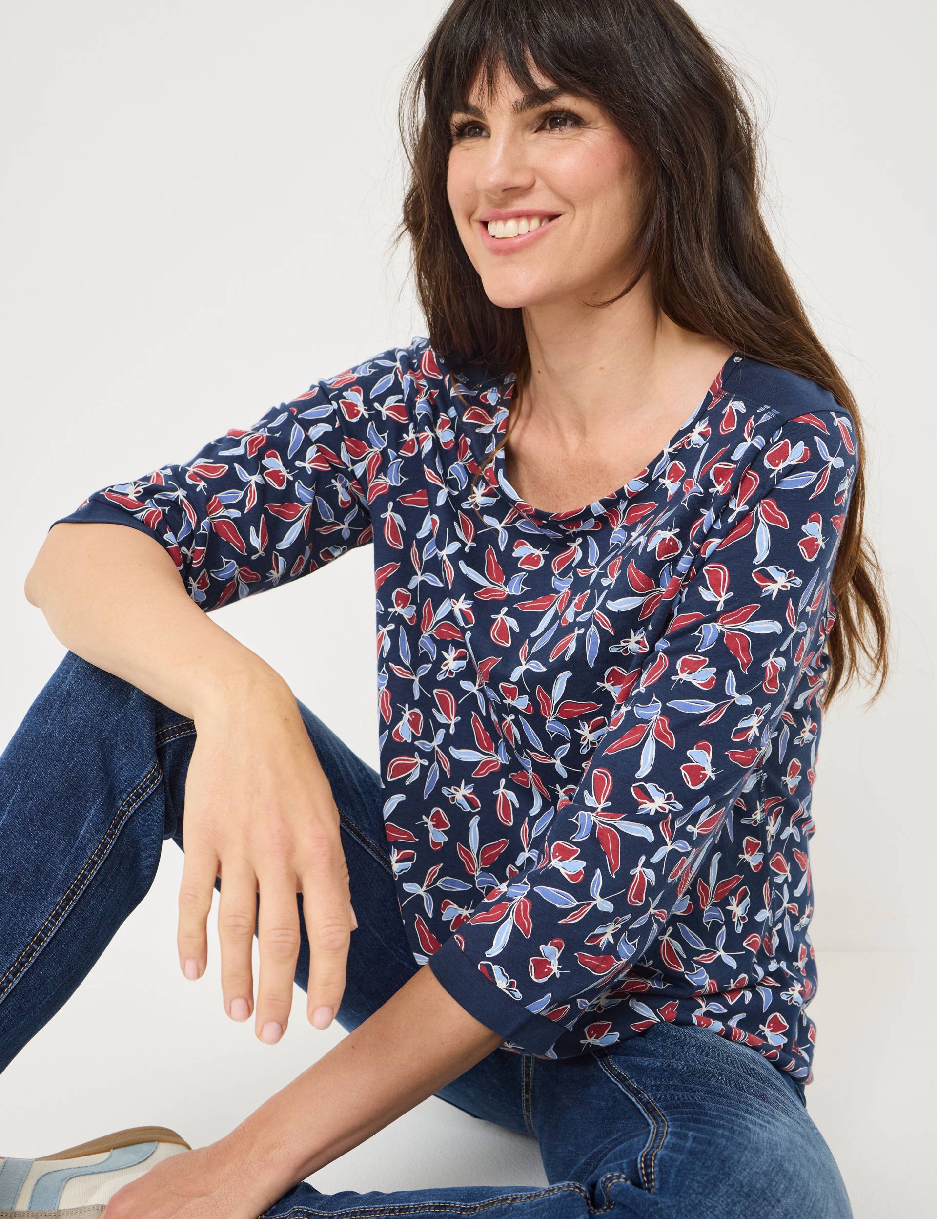 Leichtes T-Shirt mit Allover-Print von Jeans Fritz