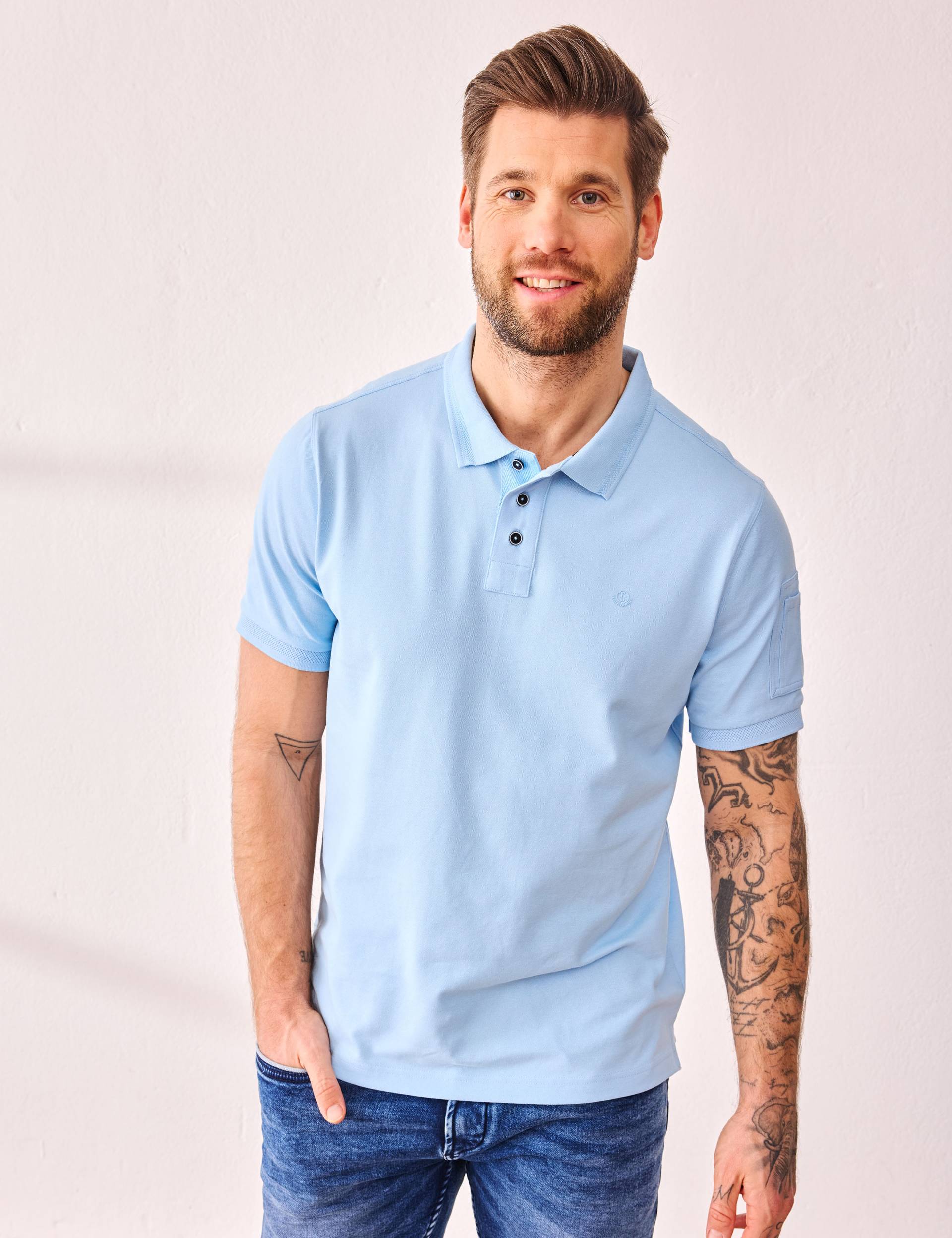 Basic Polo-Shirt aus Baumwoll-Piqué von Jeans Fritz